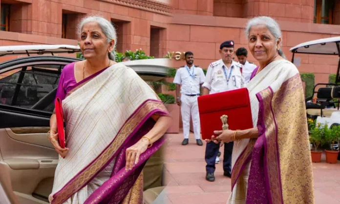 FM Nirmala Sitharaman dons off-white saree for her 7th consecutive budget presentation