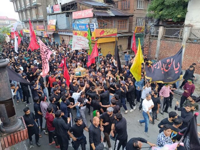 People take part in annual procession for 8th of Muharram in Srinagar