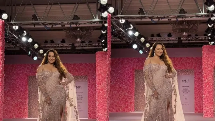 Sonakshi Sinha casts a spell at India Couture Week 2024 in shimmery pink gown