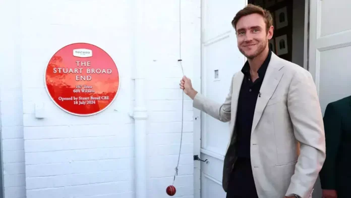 England Pace Legend Stuart Broad Unveils 'Pavilion End' Named After Him At Trent Bridge