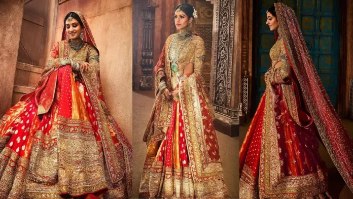 Radhika Merchant dazzles in real gold embroidered vidai lehenga