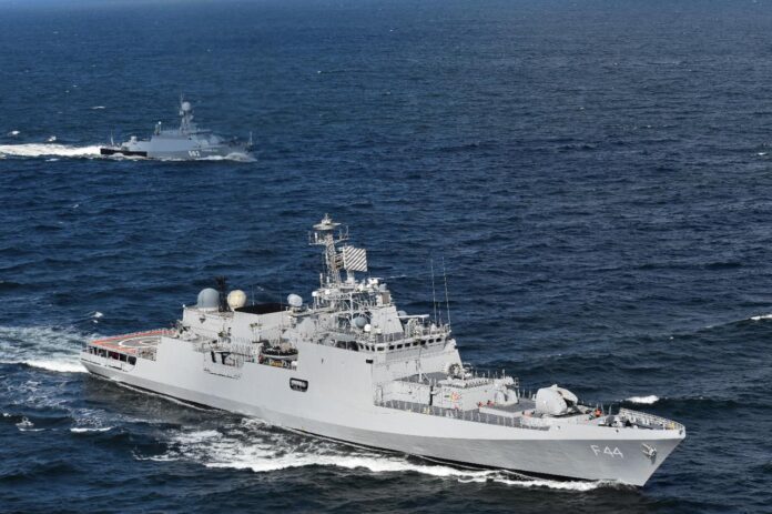 Indian Naval Ship INS Tabar Arrives In UK