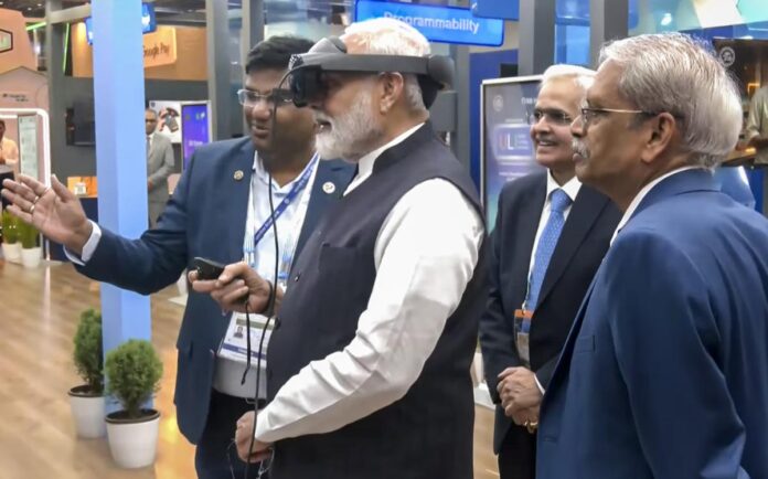 Prime Minister Narendra Modi visits Global Fintech pavilion in Mumbai