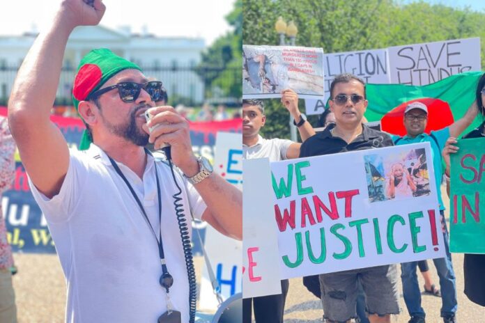 Protest erupts outside White House over violence against Hindus in Bangladesh