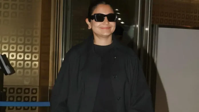 Anushka Sharma Stuns In All-Black Outfit As She Returns To Mumbai