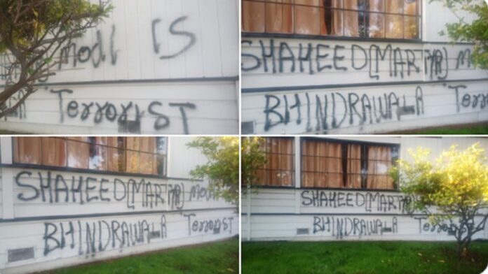 US: BAPS Mandir In Sacramento Vandalised With Anti-Hindu Messages