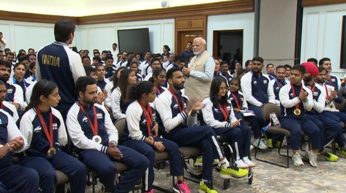 PM Modi meets Indian Paralympics contingent at his residence