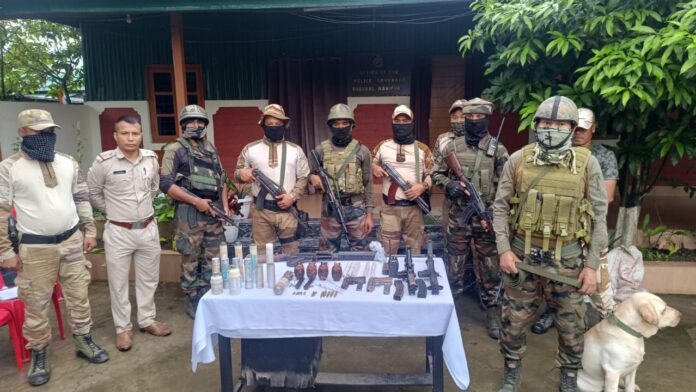 Security forces conduct search operations in vulnerable areas of Manipur, arms and ammunitions recovered