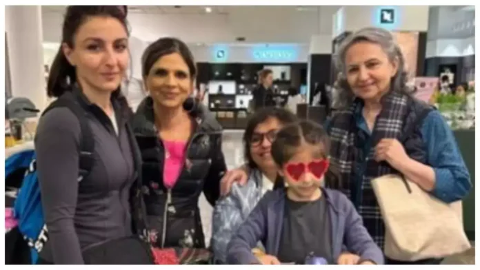 Soha Ali Khan enjoys family time in London with mom Sharmila Tagore, daughter inaaya, sister Saba