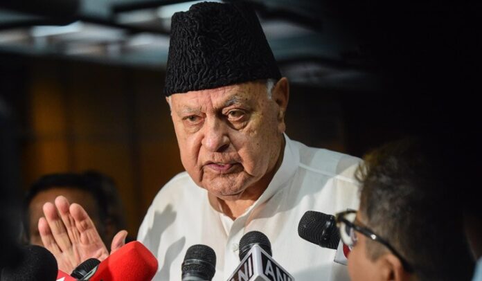 Farooq Abdullah greets his supporters as latest trend shows NC-Congress victory in J-K