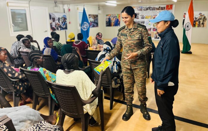 Indian troops hold pregnancy awareness session for women in South Sudan's disputed Abyei