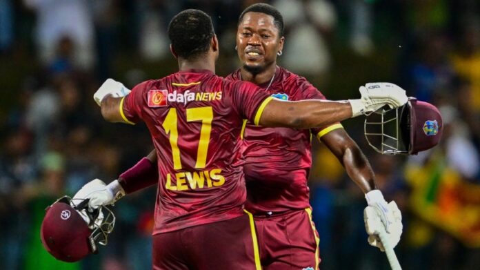 Lewis' ton guides West Indies to eight wicket win over Sri Lanka in 3rd ODI