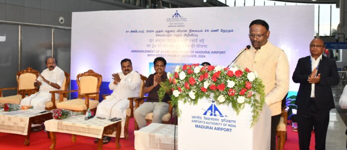 Madurai Airport Commences 24-Hour Operations