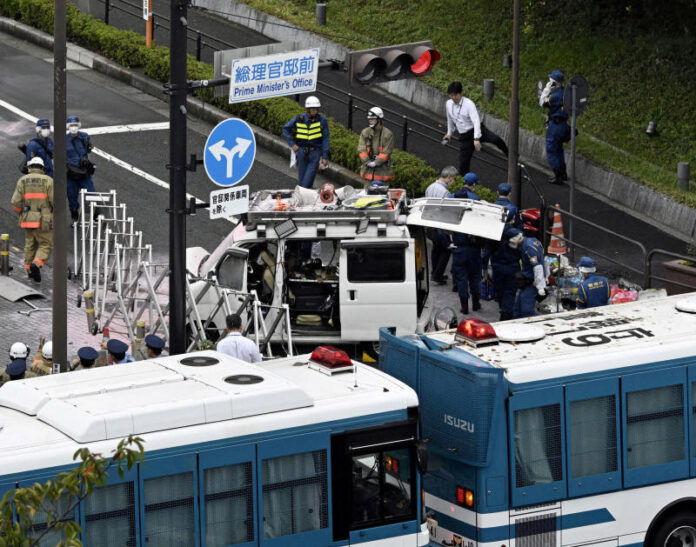 Japan: Man Crashes Van Into PM Office, Throws Cocktails At Ruling Party Headquarters; Arrested