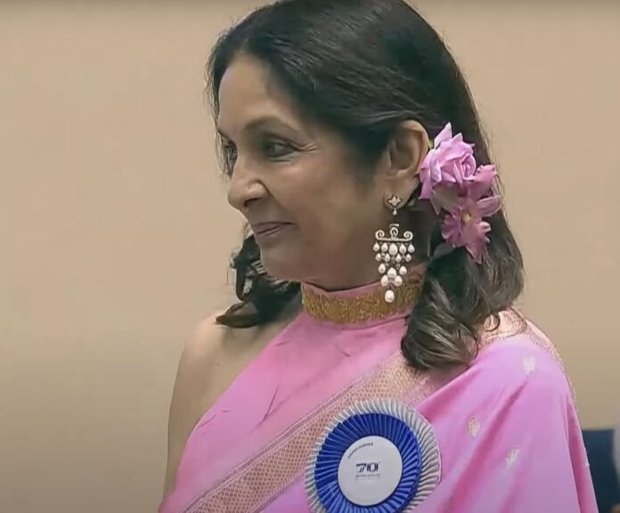 Neena Gupta Looks Ethereal In Pink Saree As She Receives National Film Award