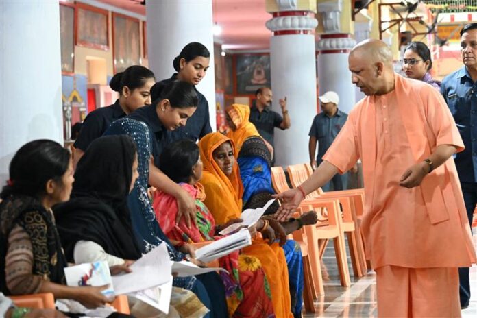 UP CM Yogi Adityanath holds 'Janta Darshan' in Gorakhnath Temple, listens to public grievances