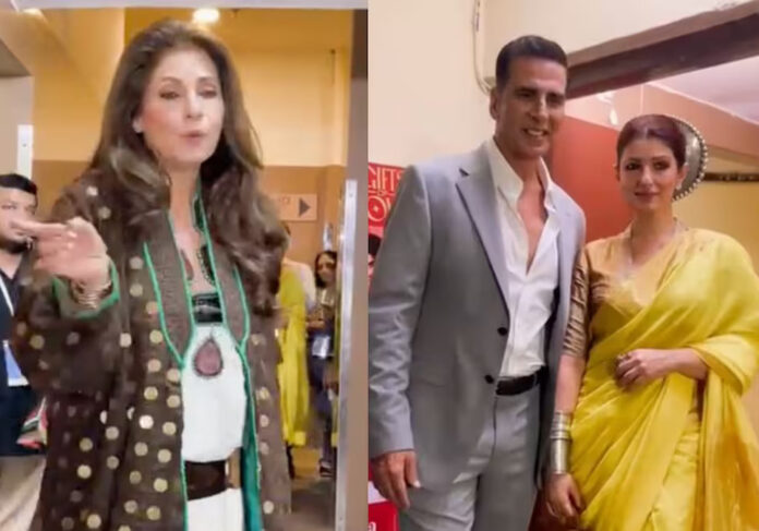 Mumbai (Maharashtra) [India], October 23 (ANI): Bollywood couple Akshay Kumar-Twinkle Khanna on Tuesday marked a stylish appearance at the premiere of veteran actor Dimple Kapadia's film 'Go Noni Go' at the ongoing Mumbai International Film Festival 2024. For the special occasion, Twinkle opted for a beautiful yellow saree and elevated her look with a beautiful hair accessory. On the other hand, Akshay looked dapper in a grey suit that he paired with a white shirt. The husband-wife were all smiles as they posed for the shutterbugs on the red carpet. Dimple Kapadia and Manav Kaul were also present at the premiere. Have a look at the pictures: Produced by Twinkle Khanna and co-produced by Applause Entertainment, the film stars the legendary Dimple Kapadia in a lead role, with a storyline that promises to be both heartwarming and thought-provoking. It stars Dimple Kapadia along with Manav Kaul and Athiya Shetty. A few days ago, Twinkle took to Instagram and expressed excitement about the film's screening at MAMI. 