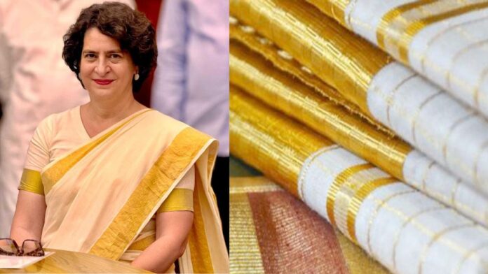 Priyanka Gandhi's 'Kerala Kasuva Saree' At Oath Ceremony Evokes Memories Of Grandmother Indira Gandhi