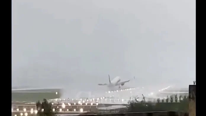 Chennai: Indigo flight aborts landing after making touchdown amid strong winds; video goes viral