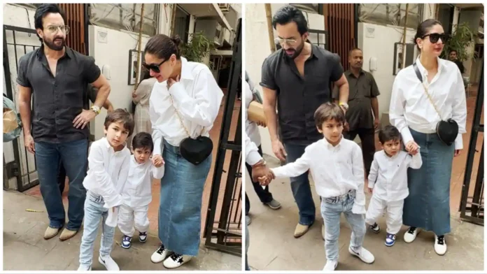 Kareena Kapoor And Saif Ali Khan Head Out For A Family Vacation With Kids Taimur And Jeh