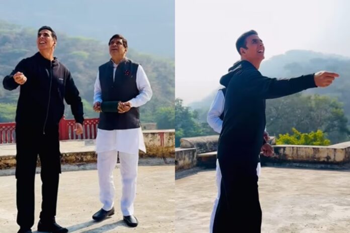 Akshay Kumar Celebrates Makar Sankranti On Sets Of 'Bhooth Bangla', Shares Video Of Flying A kite With Paresh Rawal