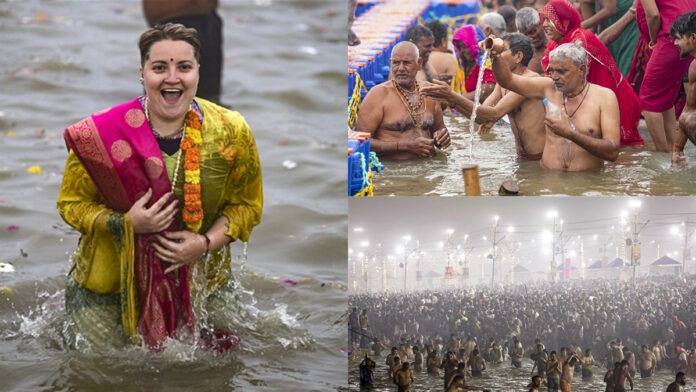 Massive Devotee Turnout At Maha Kumbh Despite Chilly Weather In Prayagraj