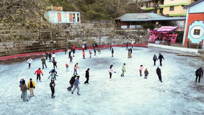 Shimla Locals Ring In New Year At Century-Old Ice Skating Rink Amid Climate Concerns