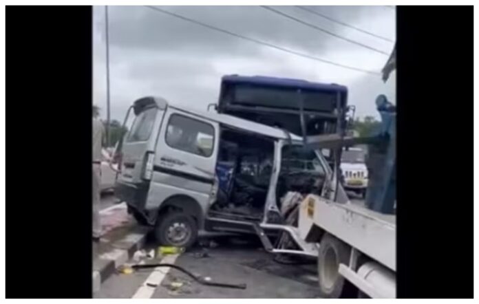 Van Overturns on Ghat Road Near Malepur, Injuring Devotees