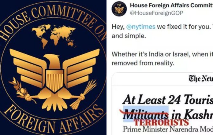 US House Committee Slams NYT For Calling Pahalgam Terrorists “Militants”; Trump, Vance Reaffirm Support To India
