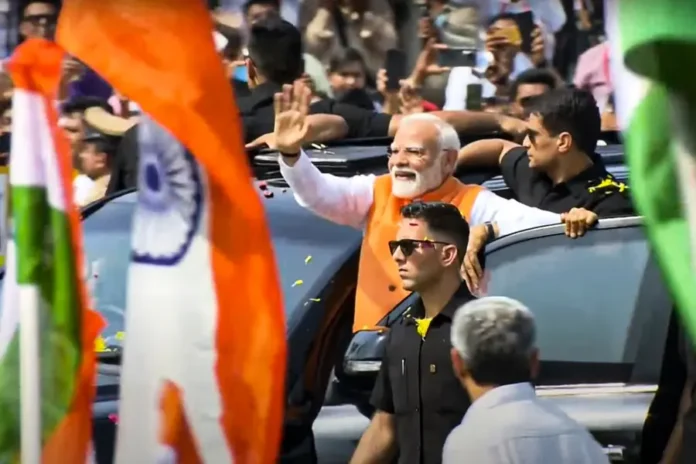 PM Modi Holds Grand Roadshow In Vadodara, Launches Major Infrastructure Projects Across Gujarat