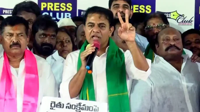 BRS Leader KTR Detained During Protest Over Urea Crisis