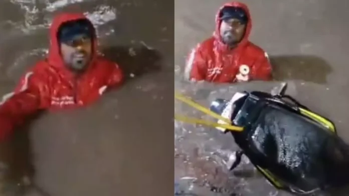 Zomato Rider Rescued From Open Drain In Hyderabad, Sparking Outcry Over Gig Worker Safety