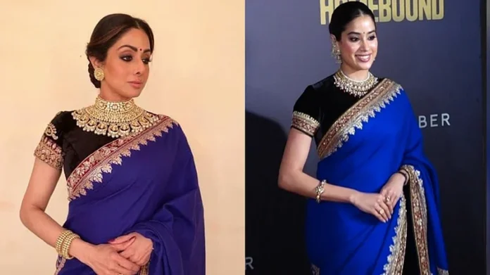 Janhvi Kapoor Honors Late Mother Sridevi, Wears Her Saree to Homebound Screening