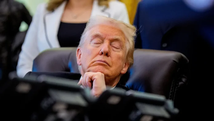 President Trump Caught Allegedly Dozing Off During Oval Office Event