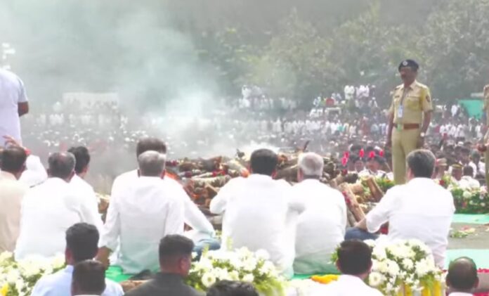 Wife, Sons Bid Farewell To Ajit Pawar At State Funeral In Baramati