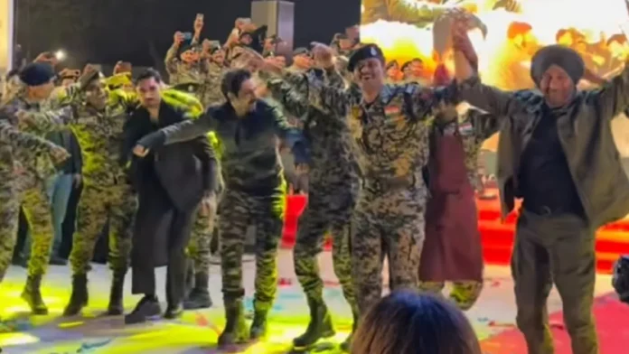 Sunny Deol, Varun Dhawan & Ahan Shetty Dance To Ghar Kab Aaoge With BSF Soldiers