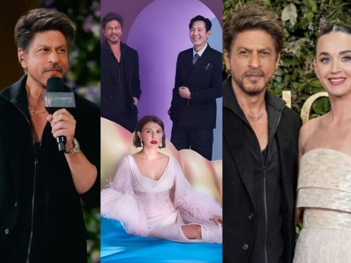 Shah Rukh Khan Stuns Fans Posing With Millie Bobby Brown and Lee Jung-jae at Joy Awards