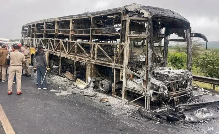 Tragedy In Andhra Pradesh: 10 Charred To Death As Lorry Rams Into Passenger Bus