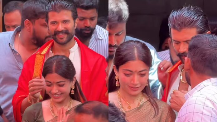 Newlyweds Rashmika Mandanna and Vijay Deverakonda Visit Tirupati